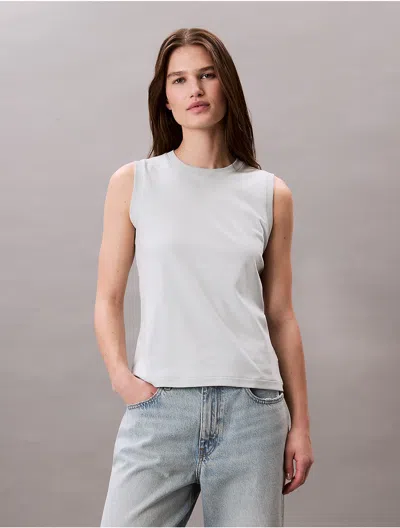 Calvin Klein Women's Liquid Cotton Muscle Tank In Smoke
