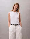 Calvin Klein Women's Liquid Cotton Muscle Tank In White