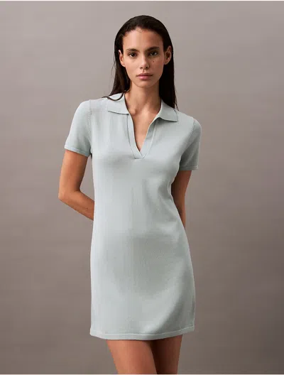 Calvin Klein Women's Liquid Shine Mini Dress In Cloud Blue