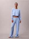 Calvin Klein Women's Logo Cotton Jersey Sleep Pant In Blue