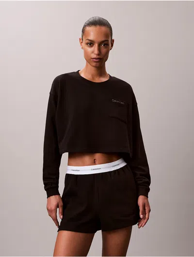 Calvin Klein Women's Logo Cotton Jersey Sleep Short In Brown