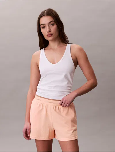 Calvin Klein Women's Logo Cotton Jersey Sleep Short In Orange