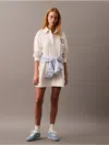 Calvin Klein Women's Logo Crest Polo Mini Dress In Tofu