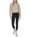 Calvin Klein Women's Logo Fleece Bubble Hem Top In Porcini