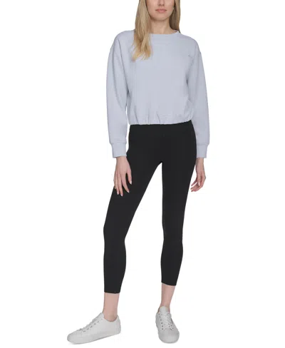 Calvin Klein Women's Logo Fleece Bubble Hem Top In Spray
