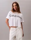 Calvin Klein Women's Logo Graphic Cropped Boxy T-shirt
