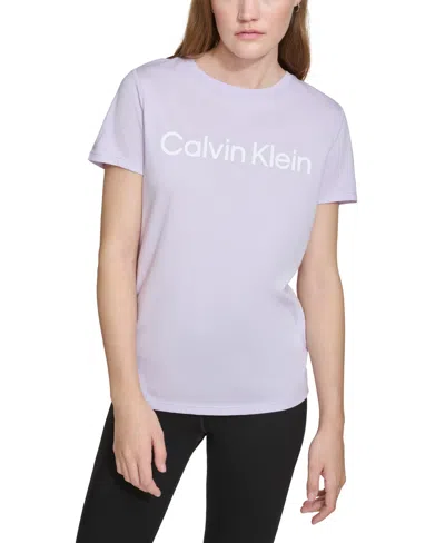 Calvin Klein Women's Logo Graphic Short-sleeve Top In Orchid