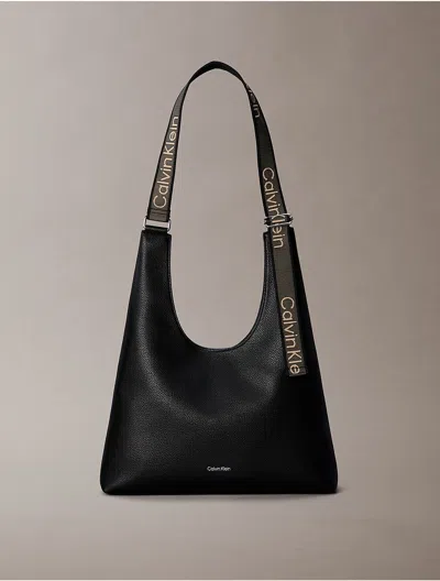 Calvin Klein Women's Logo Strap Shoulder Bag In Black
