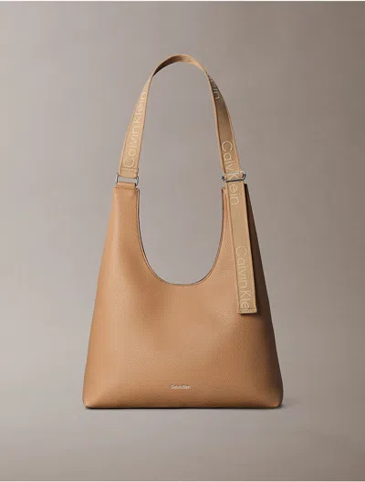 Calvin Klein Women's Logo Strap Shoulder Bag In Brown