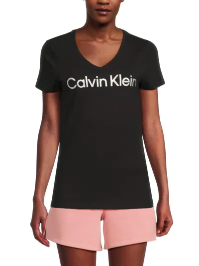 Calvin Klein Women's Logo Stretch Cotton T-shirt In Multi
