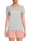Calvin Klein Women's Logo Stretch Cotton T-shirt In Gray