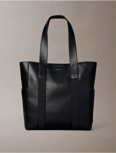 Calvin Klein Women's Logo Webbing Strap Tote Bag In Black