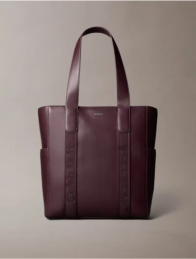 Calvin Klein Women's Logo Webbing Strap Tote Bag In Blue