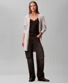 Calvin Klein Women's Long Sleeve Duster Cardigan Sweater In Black