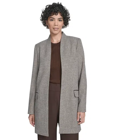 Calvin Klein Women's Long-sleeve Open-front Topper Jacket In Gray