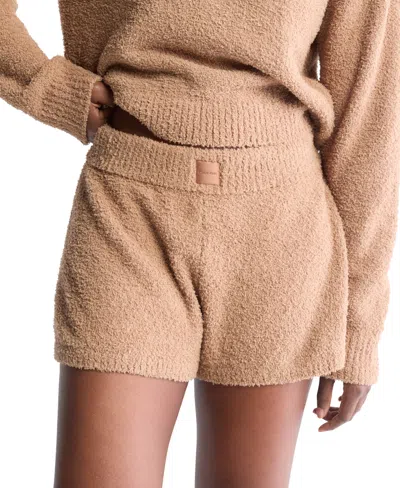 Calvin Klein Women's Lounge Plush Shorts In Truffle Brown