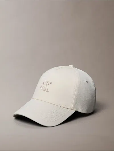 Calvin Klein Women's Lurex Monogram Baseball Cap In White