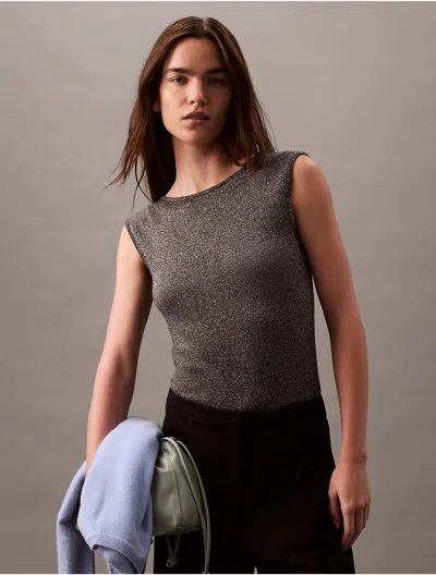 Calvin Klein Women's Lurex Sleeveless Pullover Top