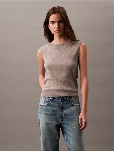 Calvin Klein Women's Lurex Sleeveless Pullover Top