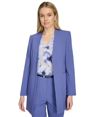Calvin Klein Women's Lux Open-front Blazer In Future Dusk