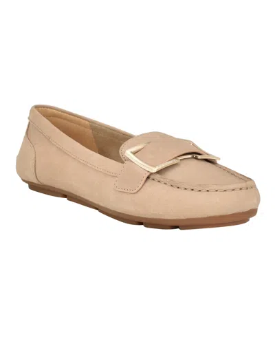 Calvin Klein Women's Lydia Embellished Slip-on Loafers In Taupe Leather