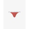 Calvin Klein Womens Marsala Modern Branded-waistband Mid-rise Stretch-cotton Briefs In Marsala