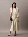 Calvin Klein Women's Matte Satin Midi Sheath Dress
