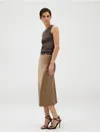 Calvin Klein Women's Matte Satin Midi Skirt In Fossil