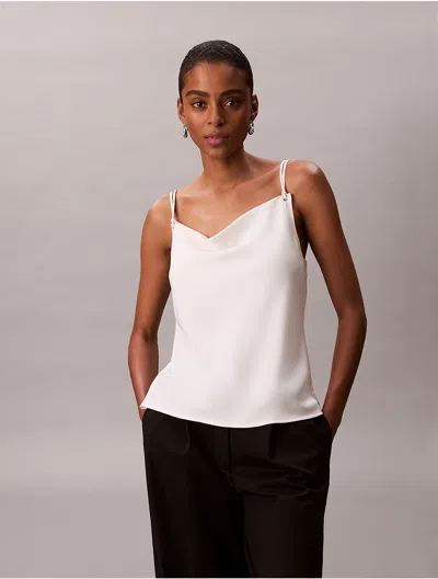 Calvin Klein Women's Matte Satin Tank Top In White