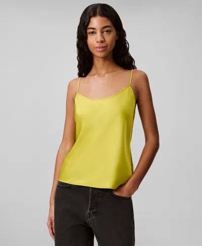 Calvin Klein Women's Matte Shine Satin Camisole In Warm Olive