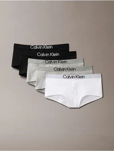 Calvin Klein Women's Maximum Cotton 5-pack Boyshort In Blue / Grey Heather / White