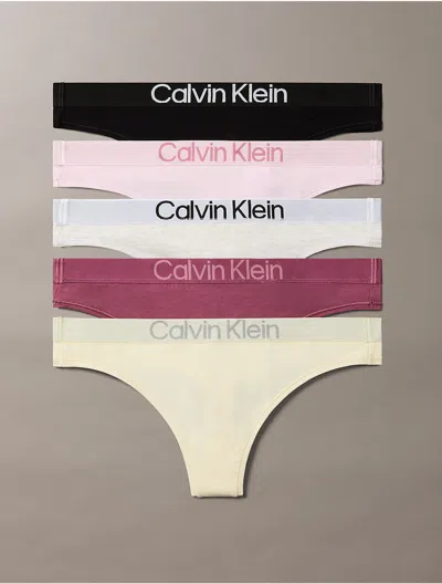 Calvin Klein Women's Maximum Cotton 5-pack Thong In Multi