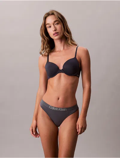 Calvin Klein Women's Maximum Cotton Thong In Gray
