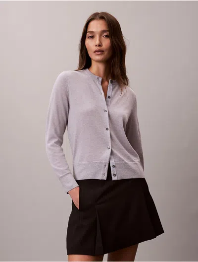 Calvin Klein Women's Merino Wool Cardigan In Gray