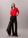 Calvin Klein Women's Merino Wool Polo Sweater In Red