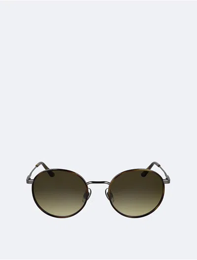 Calvin Klein Women's Metal Round Sunglasses In Havana