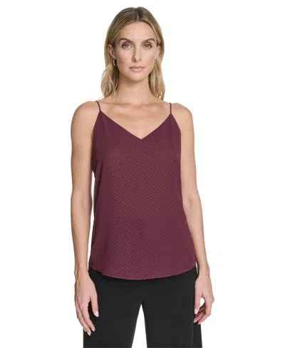Calvin Klein Women's Metallic Dot Cami Top In Red