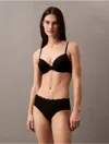 Calvin Klein Women's Microfiber Stretch With Lace Hipster