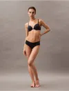 Calvin Klein Women's Microfiber Stretch With Lace Hipster In Speakeasy