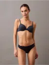 Calvin Klein Women's Microfiber Stretch With Lace Thong
