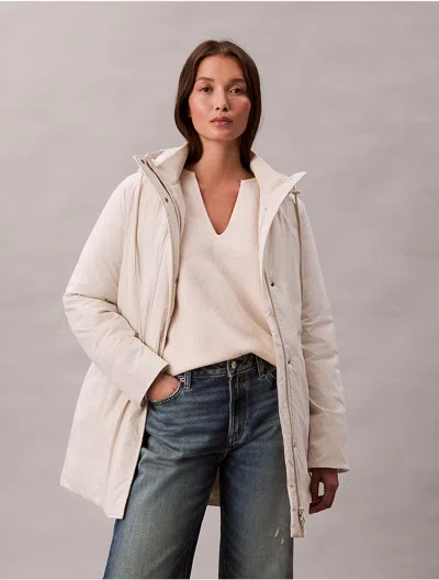 Calvin Klein Women's Mid-length Parka Jacket In White