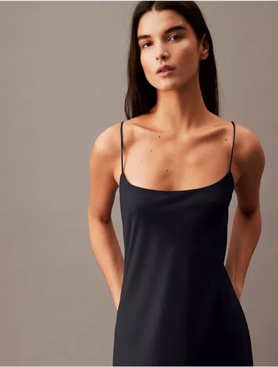 Calvin Klein Women's Midi Slip Dress In Dark Sapphire