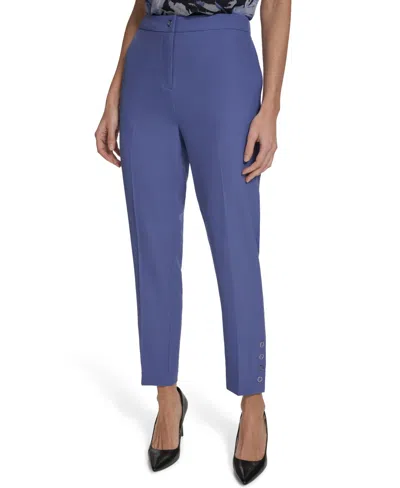Calvin Klein Women's Mid-rise Slim-leg Pants In Purple