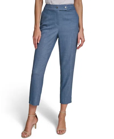 Calvin Klein Women's Mid-rise Slim-leg Pants In Blue