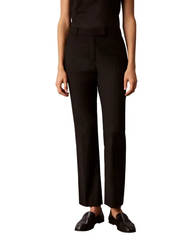 Calvin Klein Women's Mid-rise Straight Leg Ankle Pants In Black