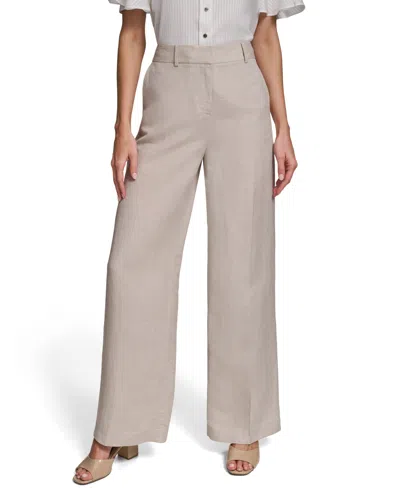 Calvin Klein Women's Mid-rise Wide-leg Pants In Brown