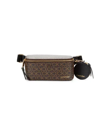 Calvin Klein Women's Millie Monogram Belt Bag In Brown