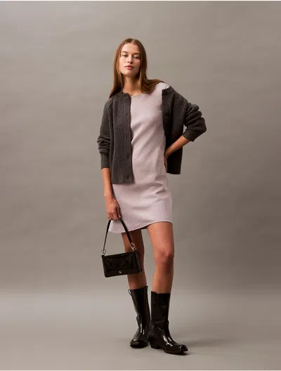 Calvin Klein Women's Mini T-shirt Dress In Gull Grey