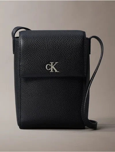 Calvin Klein Women's Minimal Monogram Phone Crossbody Bag In Black