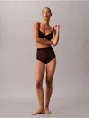 Calvin Klein Women's Minimalist Mesh High Waist Thong In Animal Print